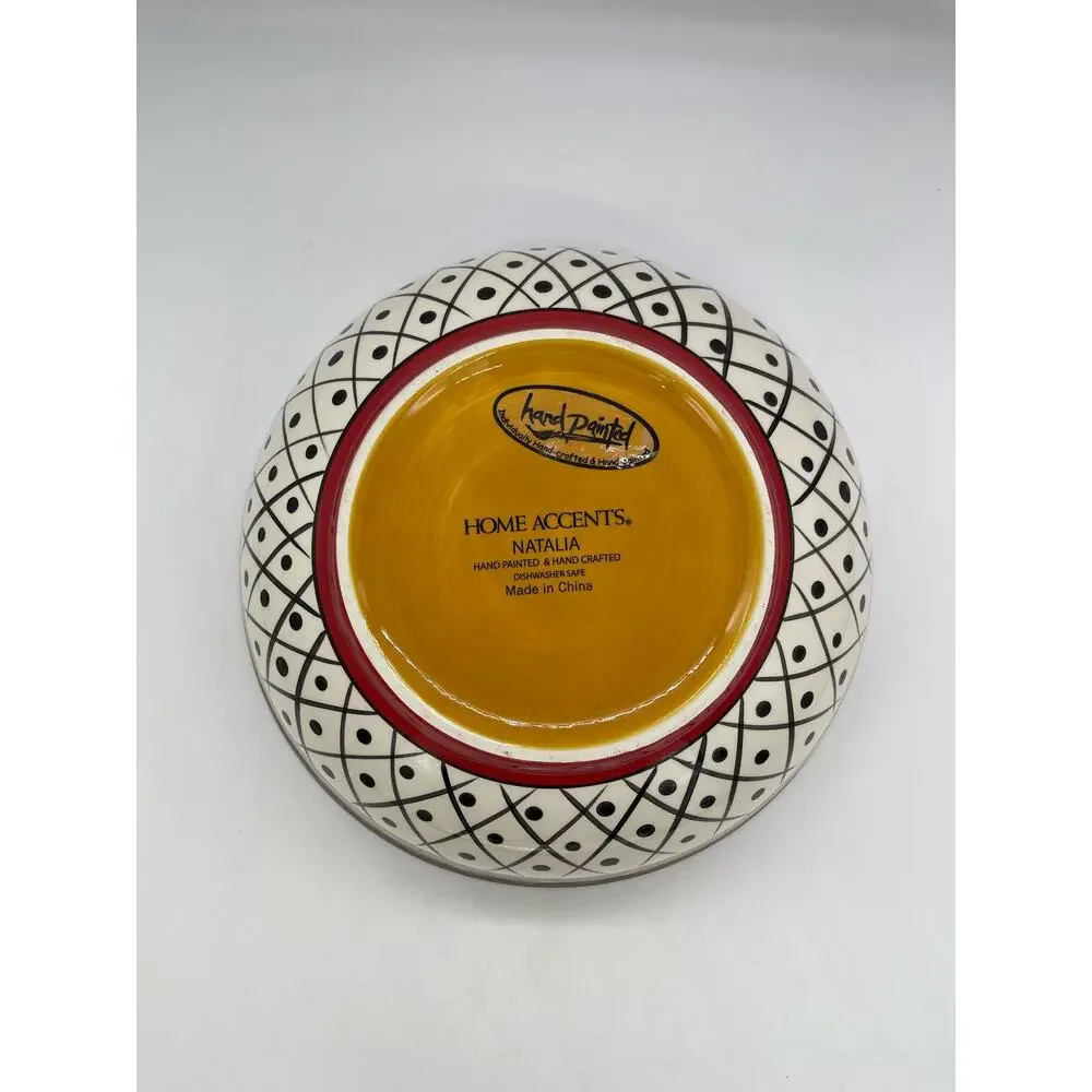 Natalia Italian Style Multicolor Handpainted Serving Bowl by Home Accents